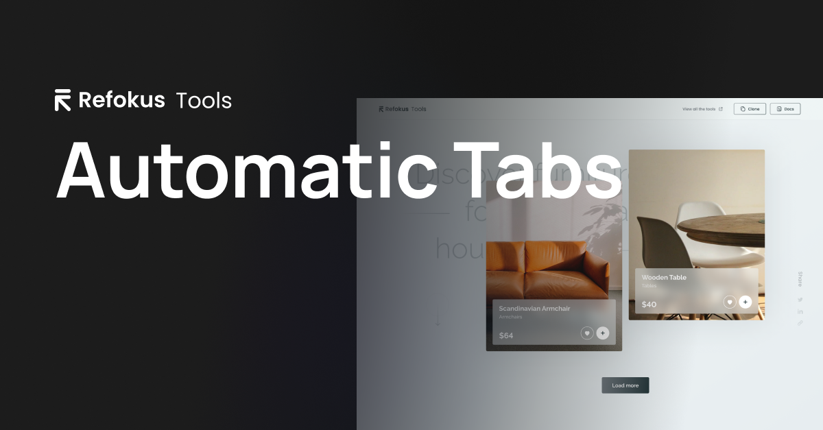 How do you create an Automatic Tabs component in flow.